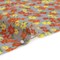 1 Yard Crinkled Cotton and Gauzy Woven Print in Red, Yellow and Gray Floral Little Lillies